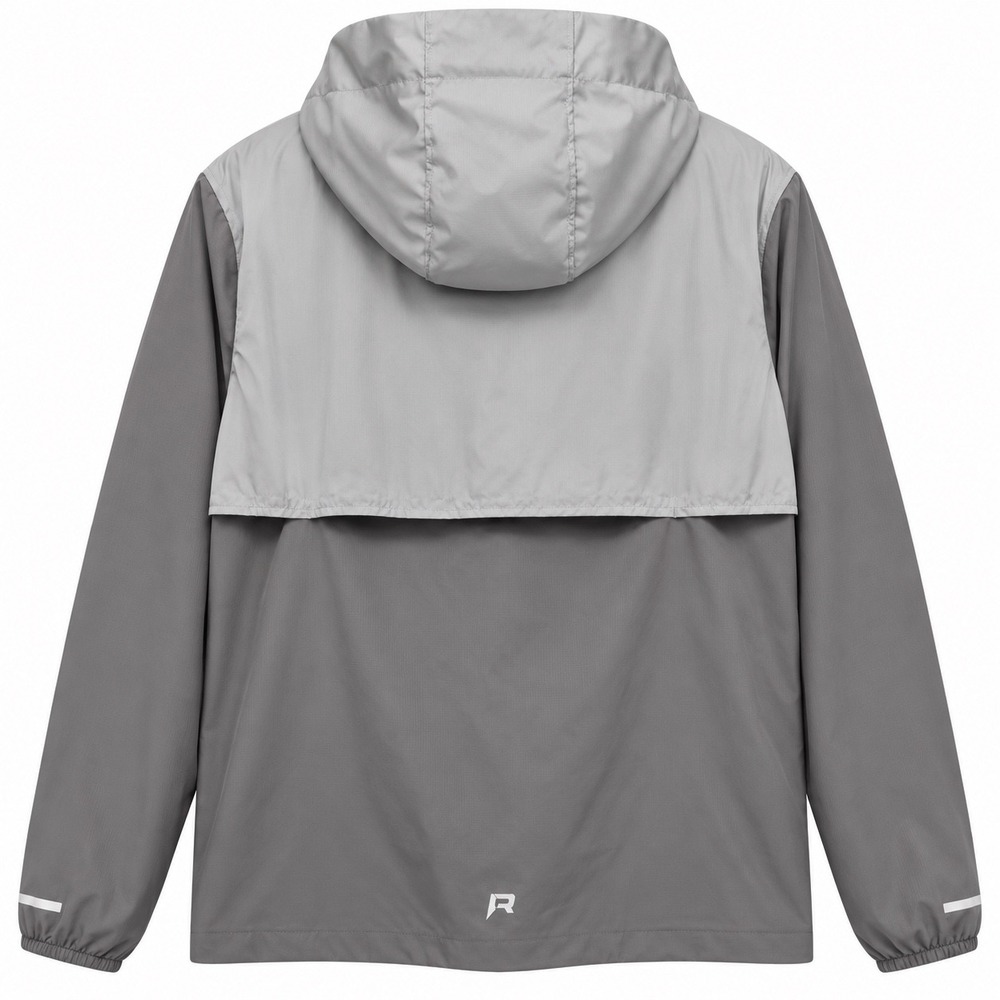 Reprimo Flight Windbreaker Jacket Mens XL Gray Hooded Reflective Running - Picture 6 of 8